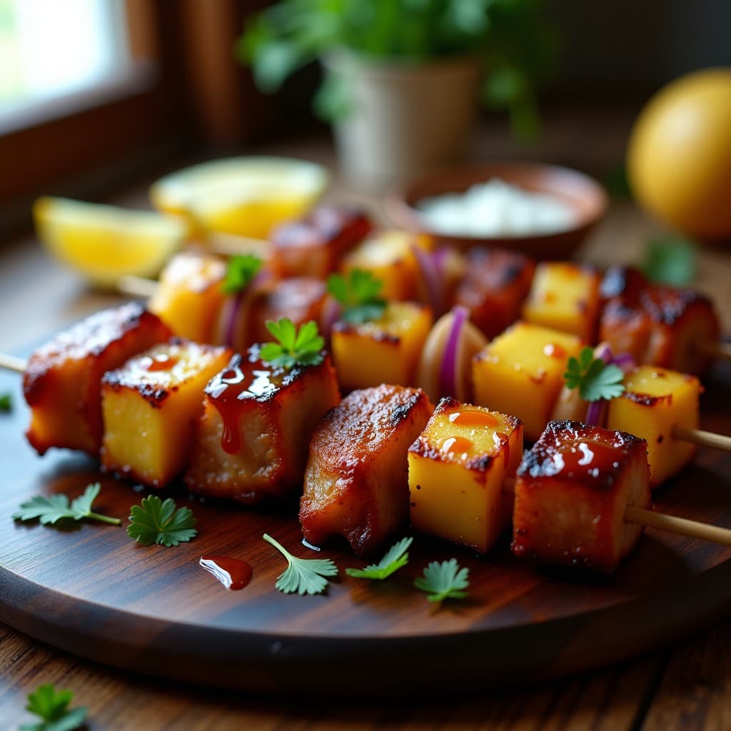 Brochetas de Carnitas de Cerdo y Ananás con Glaseado de Chipotle: Receta Mexicana en Airfryer