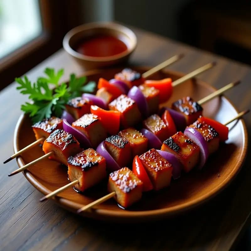 Brochetas de Cerdo Marinado en Salsa Barbacoa de Café: Receta Americana en Airfryer