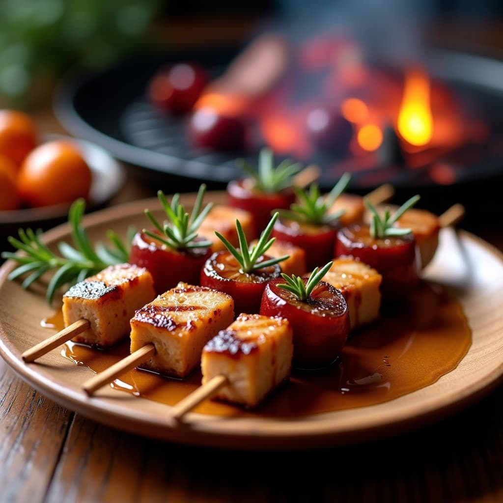 Brochetas de Cerdo con Ciruelas Pasas y Romero: Receta Argentina en Grill en 20 Minutos