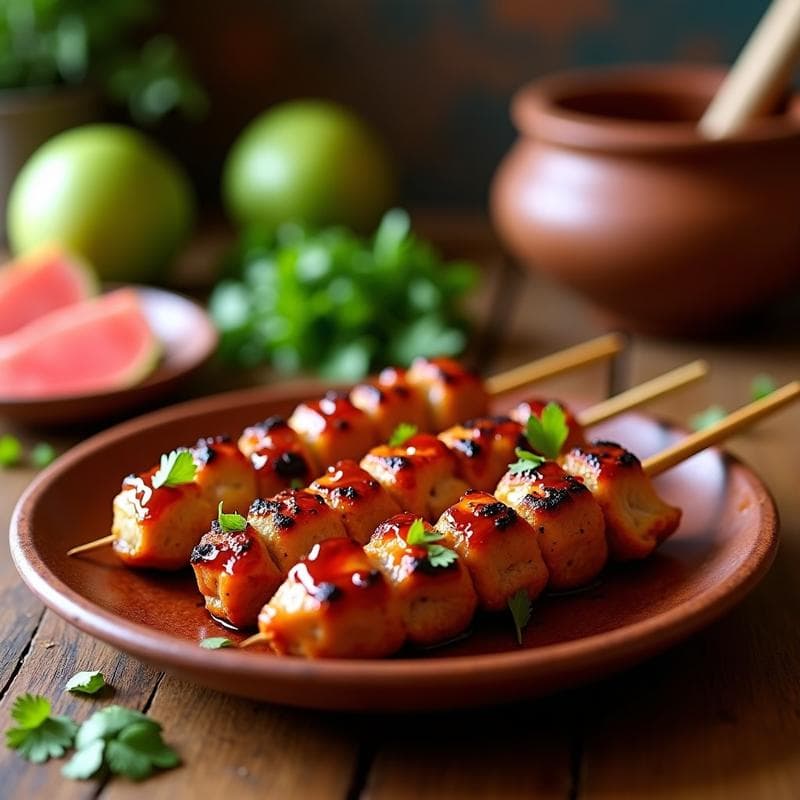 Brochetas de Cerdo Marinado en Salsa de Guayaba y Chile: Receta Mexicana en Grill