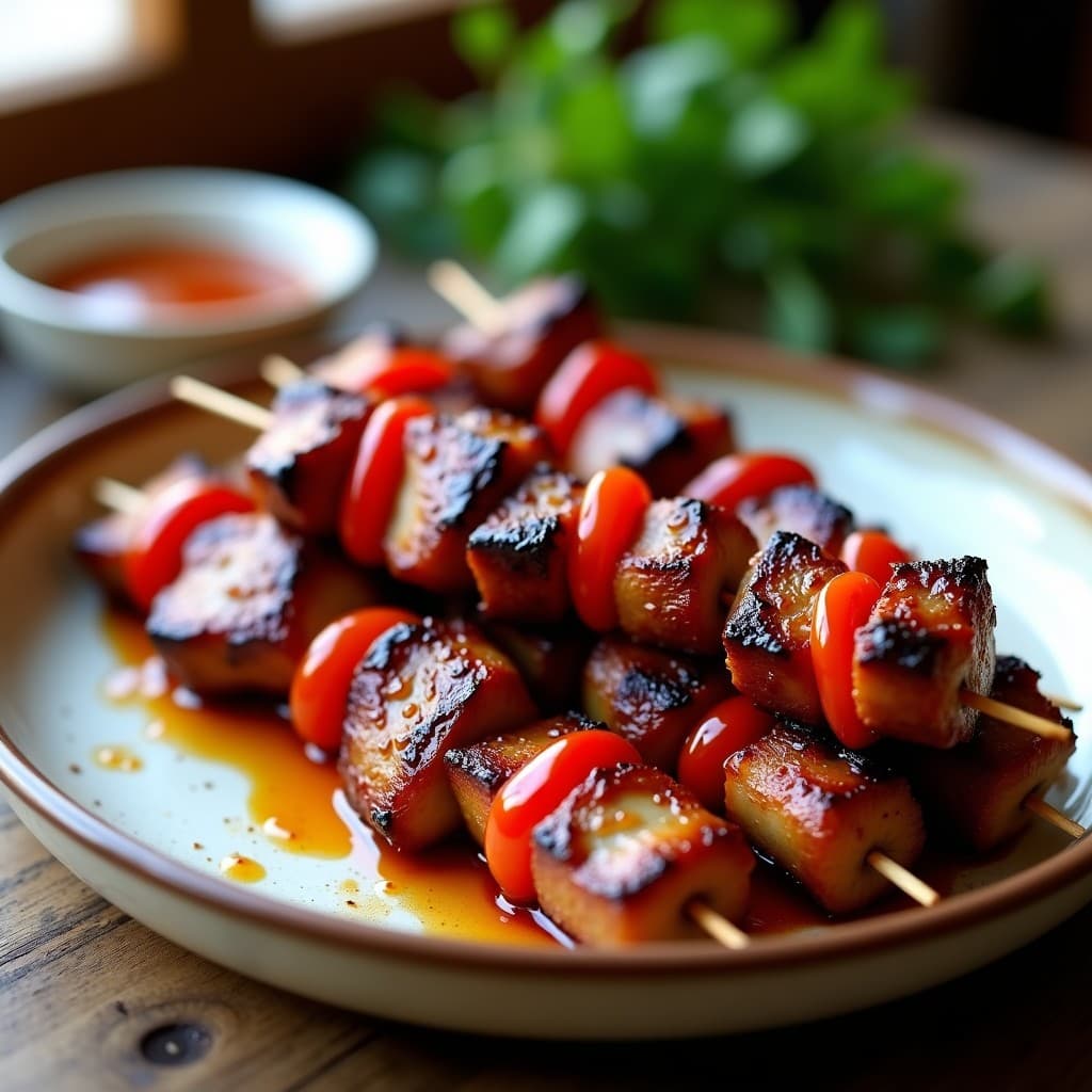 Brochetas de Cerdo Marinadas en Salsa de Guindilla y Cerrojo: Receta Portuguesa en Airfryer