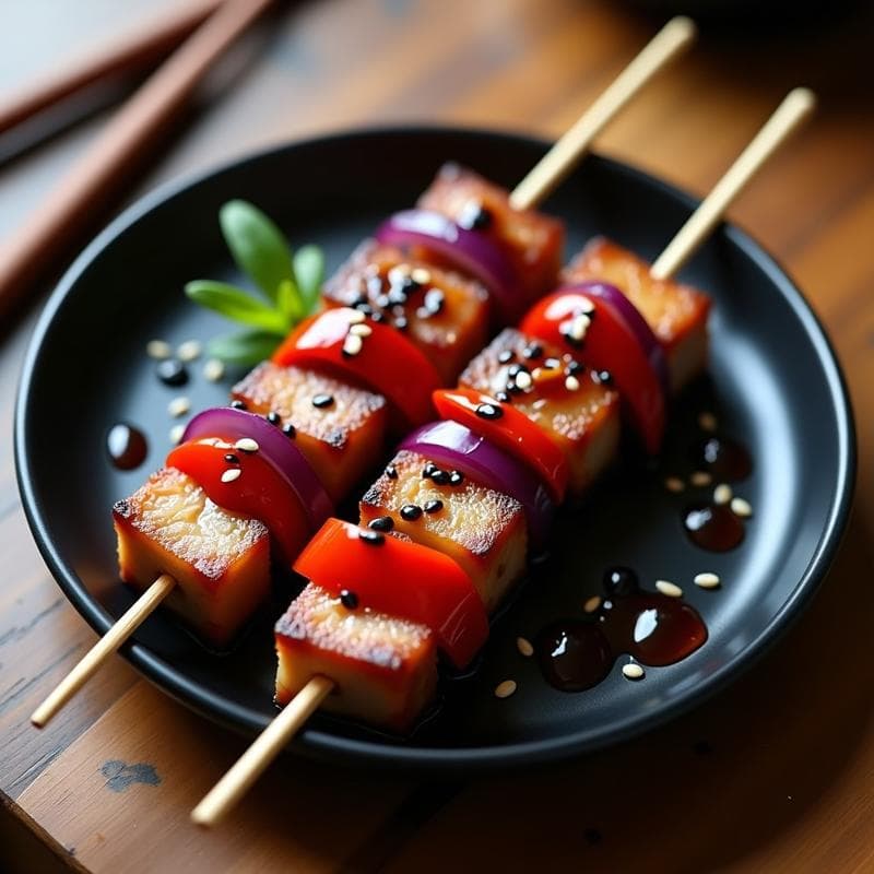 Brochetas de Cerdo con Salsa de Ciruela Umeboshi: Receta Japonesa en Airfryer con Toque Ácido