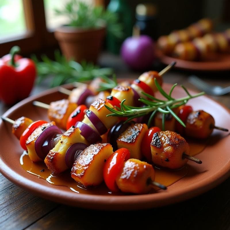 Brochetas de Conejo Marinadas en Miel y Romero: Receta Española en Olla Express