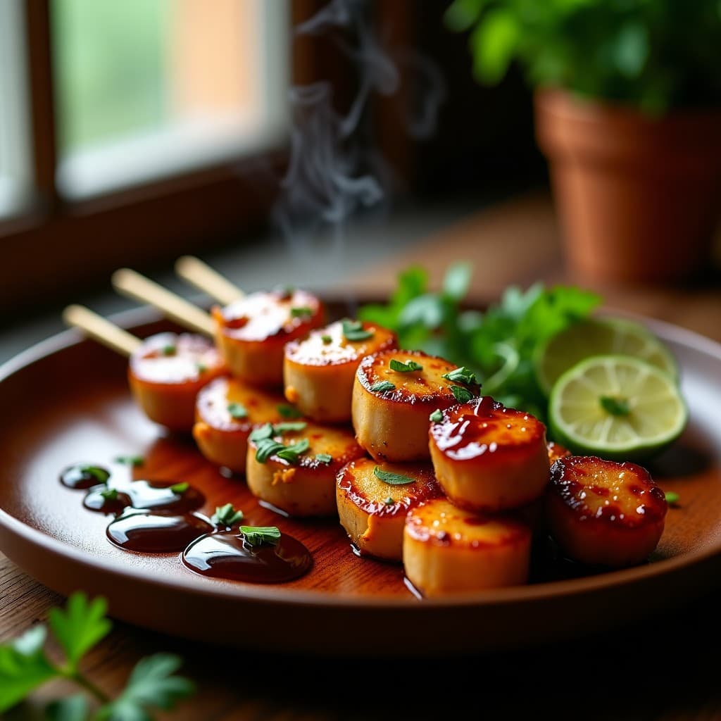 Brochetas de Corazón de Banano y Cerdo Marinado en Salsa de Hoisin: Receta Chino-Filipina