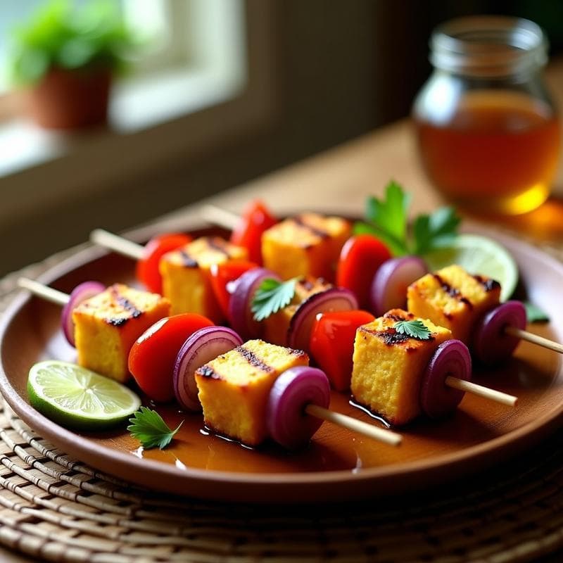 Brochetas de Corazón de Palma y Queso Halloumi: Receta Brasileña en Airfryer