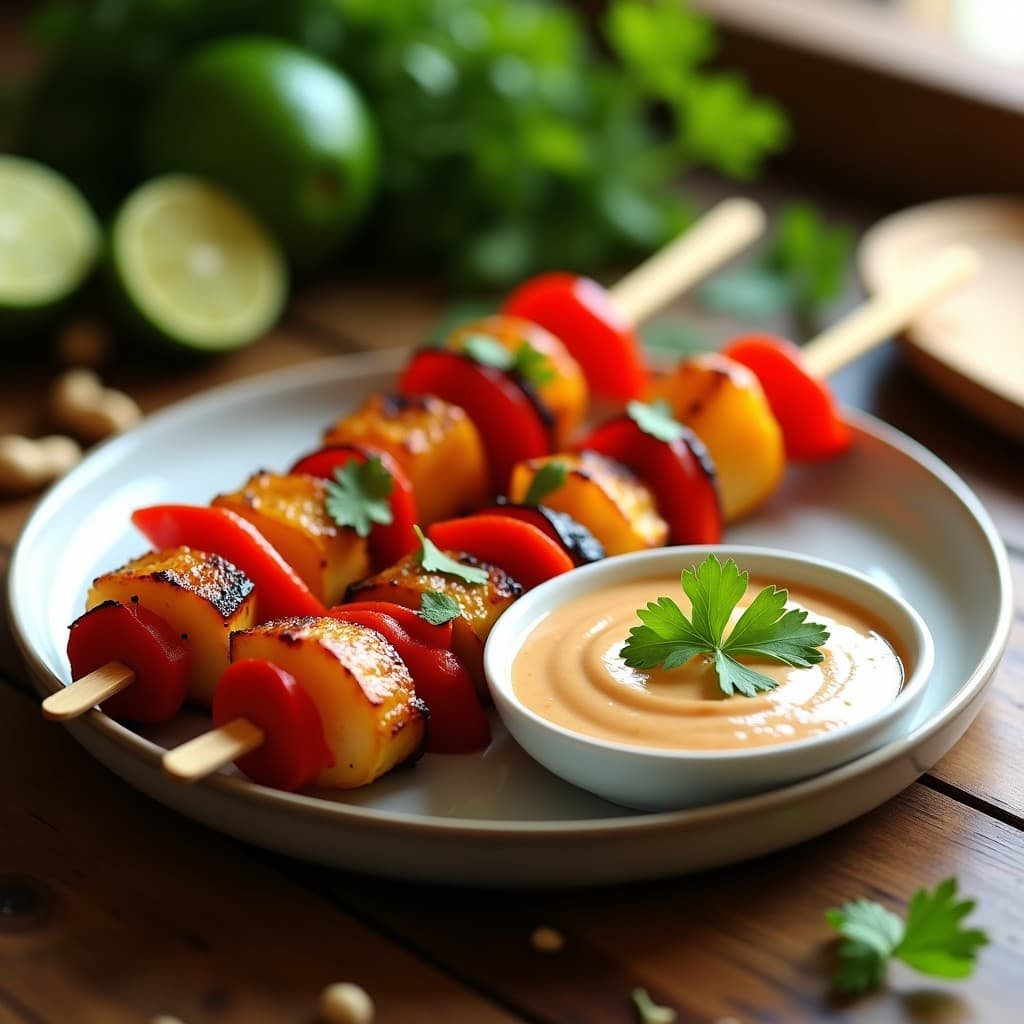 Brochetas de Corazón de Palma con Salsa de Cacahuete y Lima: Receta Brasilera en Airfryer Sin Gluten