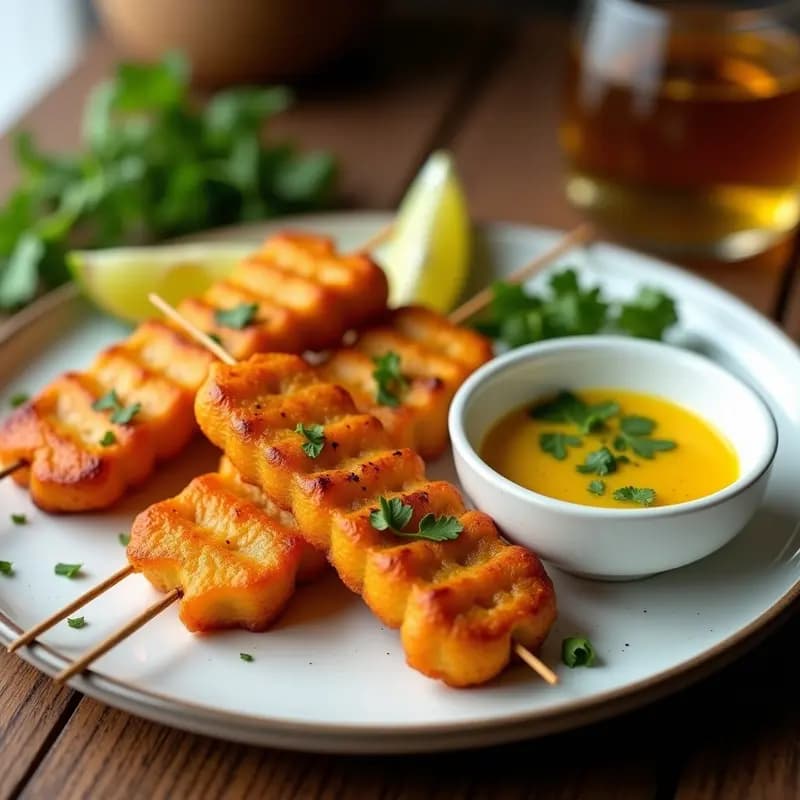 Brochetas de Corazón de Palmito y Salsa de Aji Amarillo: Aperitivo Peruano en Airfryer