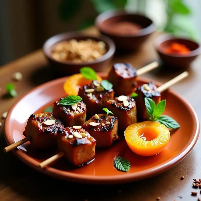 Brochetas Marroquíes de Cordero y Albaricoques: Receta en Airfryer con Ras el Hanout y Miel