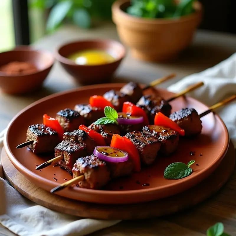 Brochetas de Cordero con Especias Berbere: Receta Etiopía en Grill y Alta en Sabor