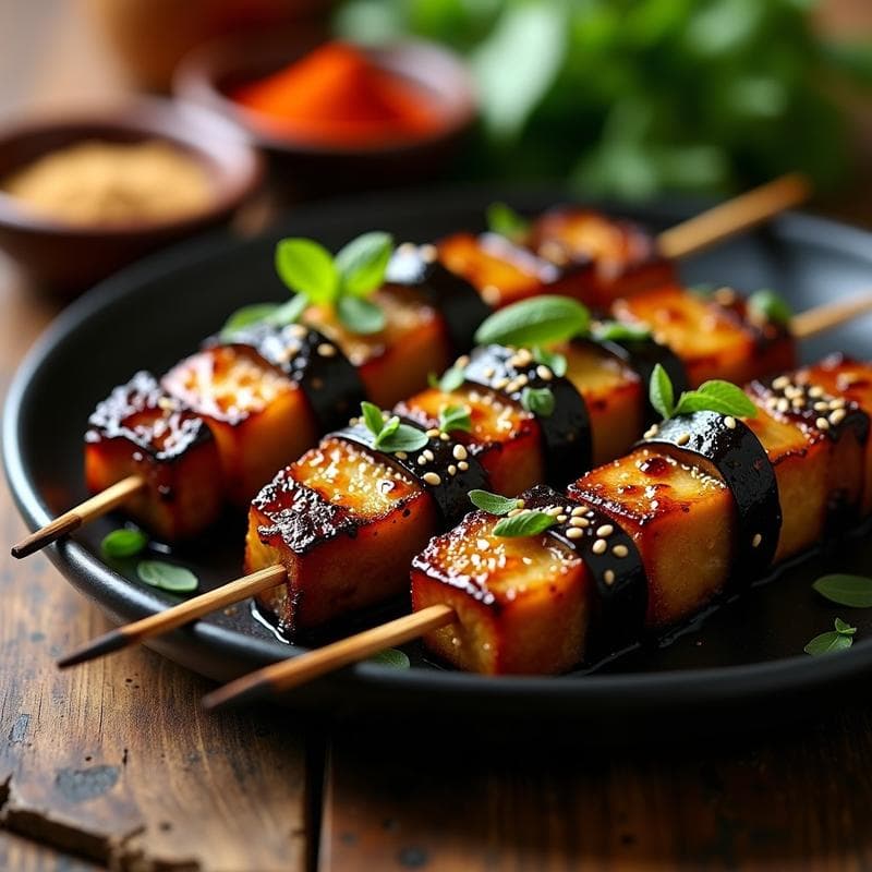 Brochetas de Cordero con Berenjena y Miel: Receta Árabe en Parrilla en 25 Minutos