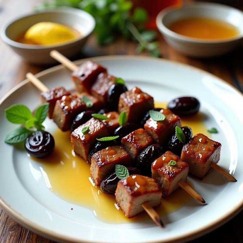 Brochetas de Cordero con Ciruelas Pasas y Miel de Tomillo: Receta Griega en Airfryer y Gourmet