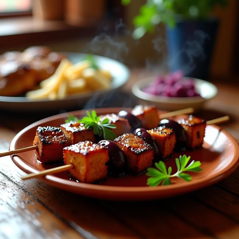 Brochetas de Cordero con Ciruelas Pasas y Comino: Receta Marroquí en Grill para 4 Personas