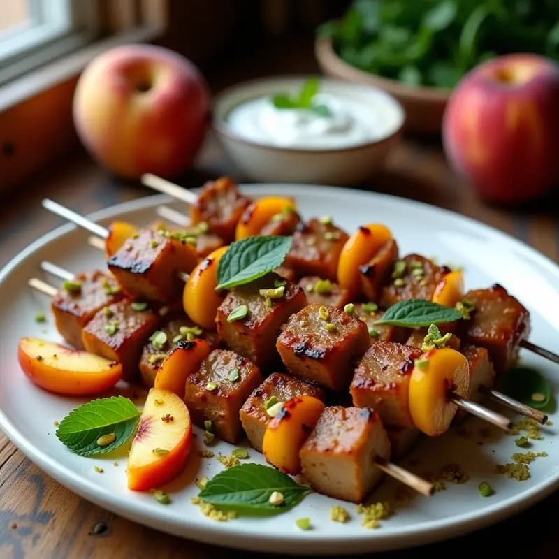 Brochetas de Cordero y Durazno con Marinada de Azafrán: Receta Persa a la Parrilla