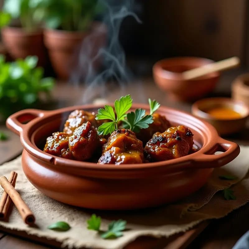 Brochetas de Cordero con Especias Marroquíes: Receta en Olla de Barro con Toque Ahumado
