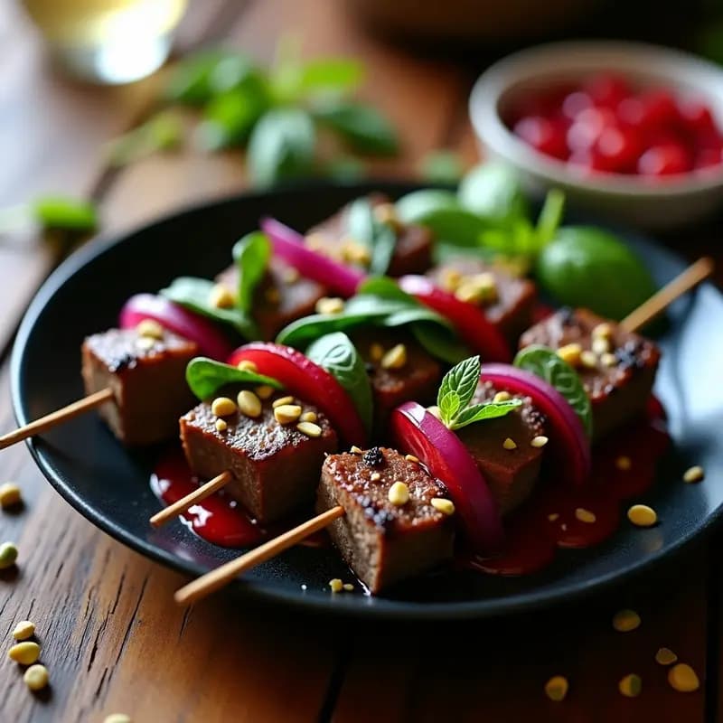 Brochetas de Cordero con Espinacas y Salsa de Granados: Receta Árabe en Grill Ruta 66