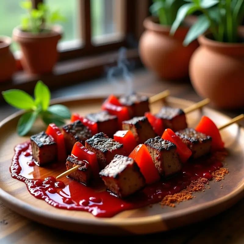 Brochetas de Cordero Marinado en Salsa de Granados y Comino: Receta Marroquí en Grill