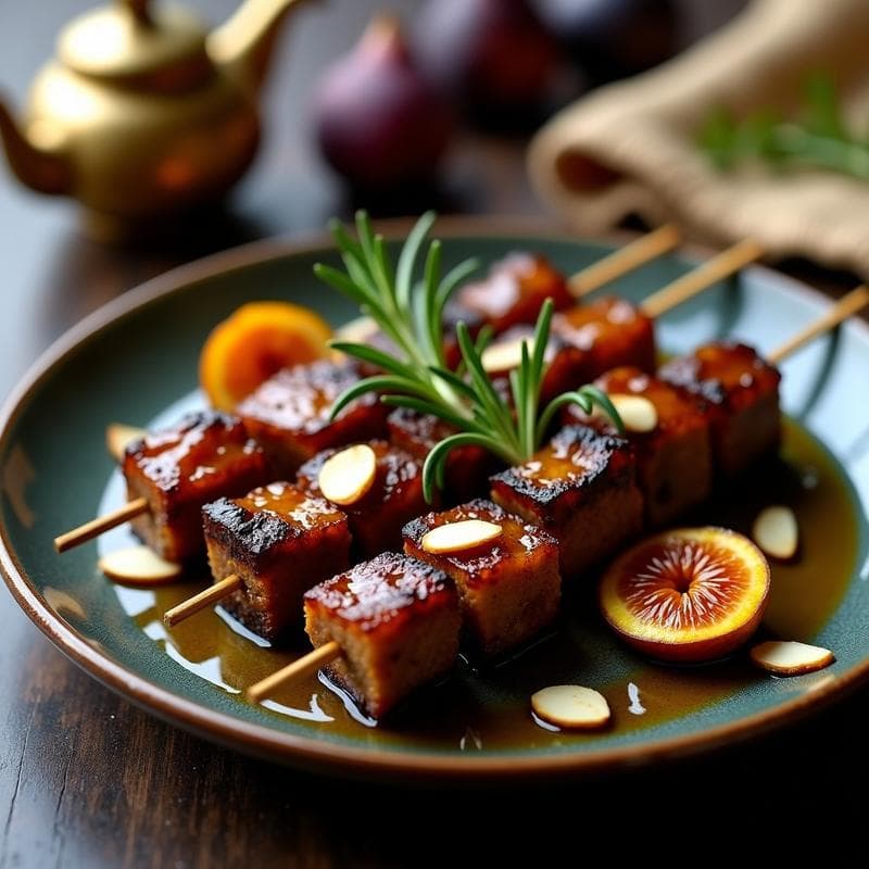 Brochetas de Cordero con Higos Caramelizados y Romero: Receta Árabe en Airfryer para Ramadán