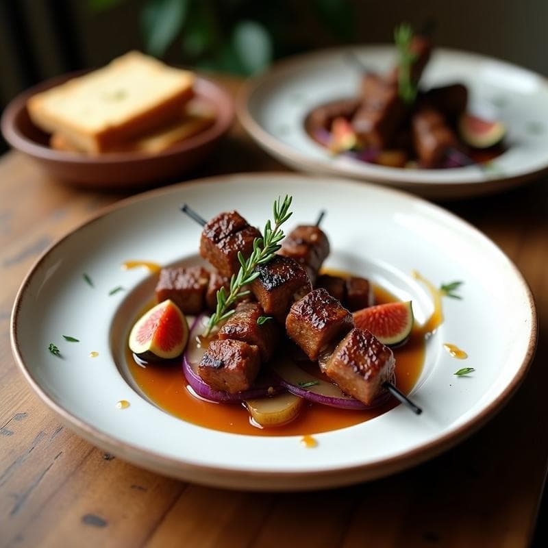 Brochetas de Cordero con Higos y Miel de Tomillo: Receta Griega en Olla Lenta
