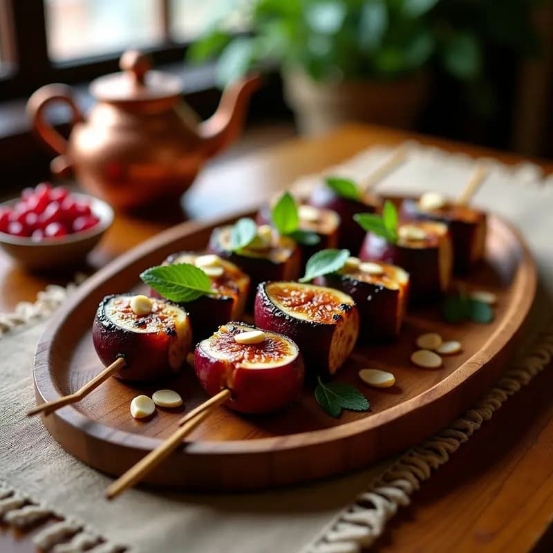 Brochetas de Cordero con Higos Caramelizados y Queso de Cabra: Receta Marroquí en Grill para Ocasiones Especiales