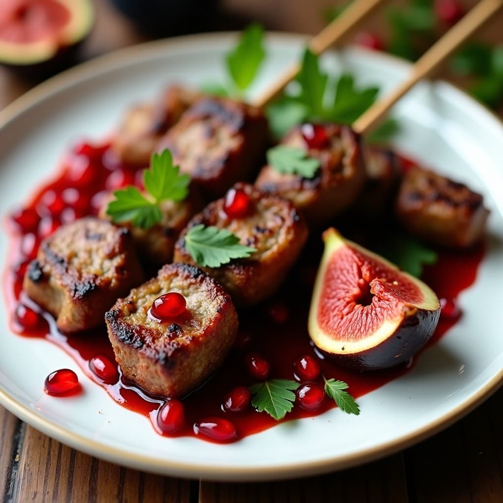 Brochetas de Cordero con Higos Frescos y Salsa de Granada: Receta Árabe en Grill