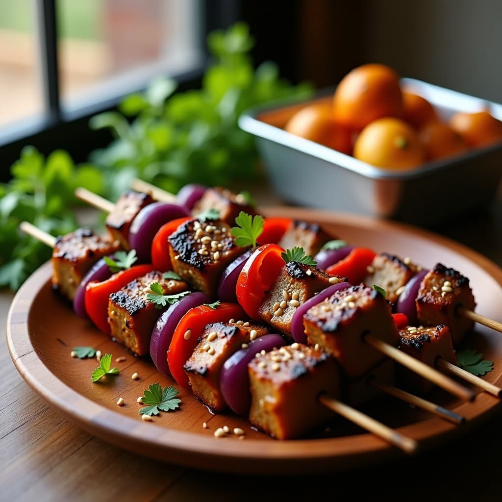 Brochetas de Cordero Marinado en Ras el Hanout y Limón: Receta Árabe en Grill para Tupper