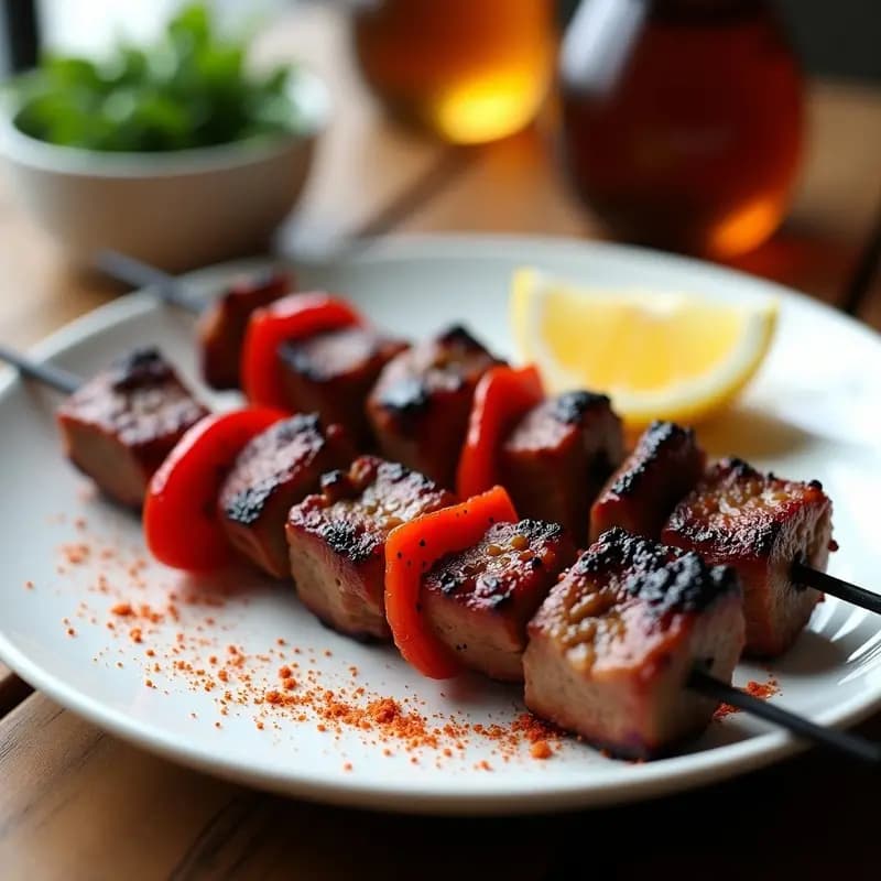 Brochetas de Cordero al Satar con Pimentón de la Vera: Receta Balcánica en Airfryer