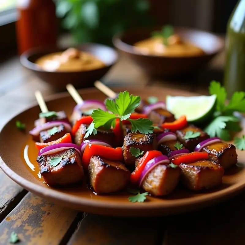 Brochetas de Cordero al Satay con Salsa de Cacahuete: Receta Indú-Asiática para Grill