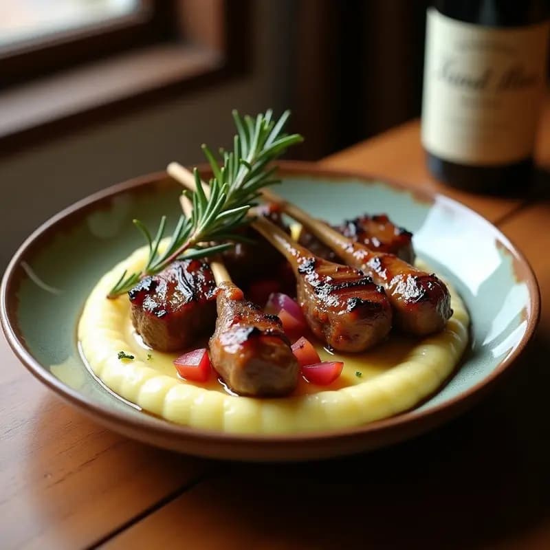Brochetas de Cordero Marinadas en Vino Tinto y Rosemary con Puré de Coliflor: Receta Argentina en Airfryer
