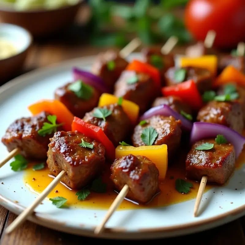 Brochetas de Cordero Marinado en Yogur y Cúrcuma: Receta India en Airfryer para Tupper