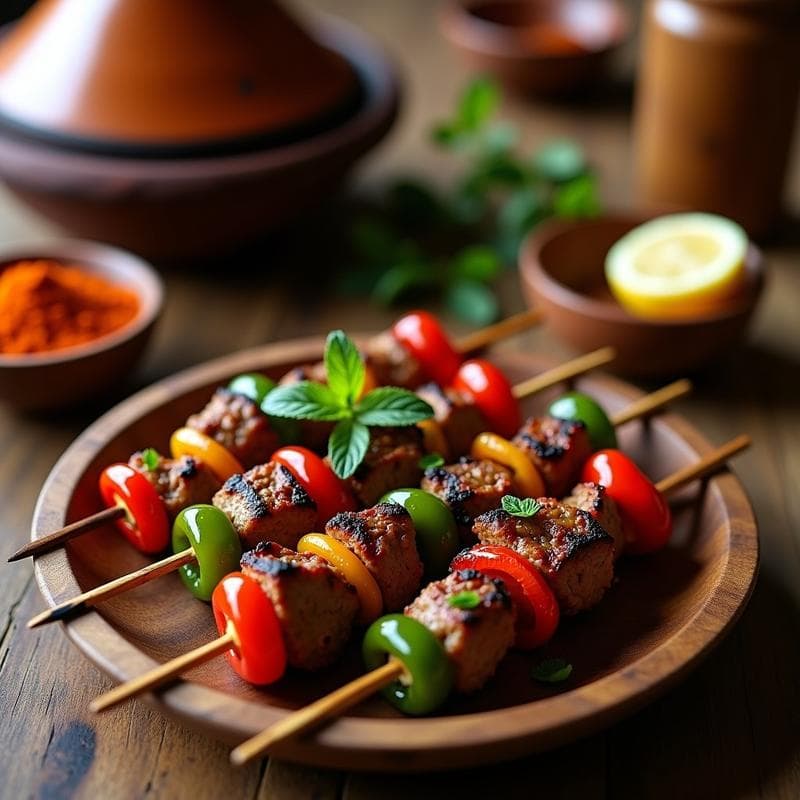 Brochetas de Cordero Marinado en Yogur y Especias Beréber: Receta Argelina en Barbacoa