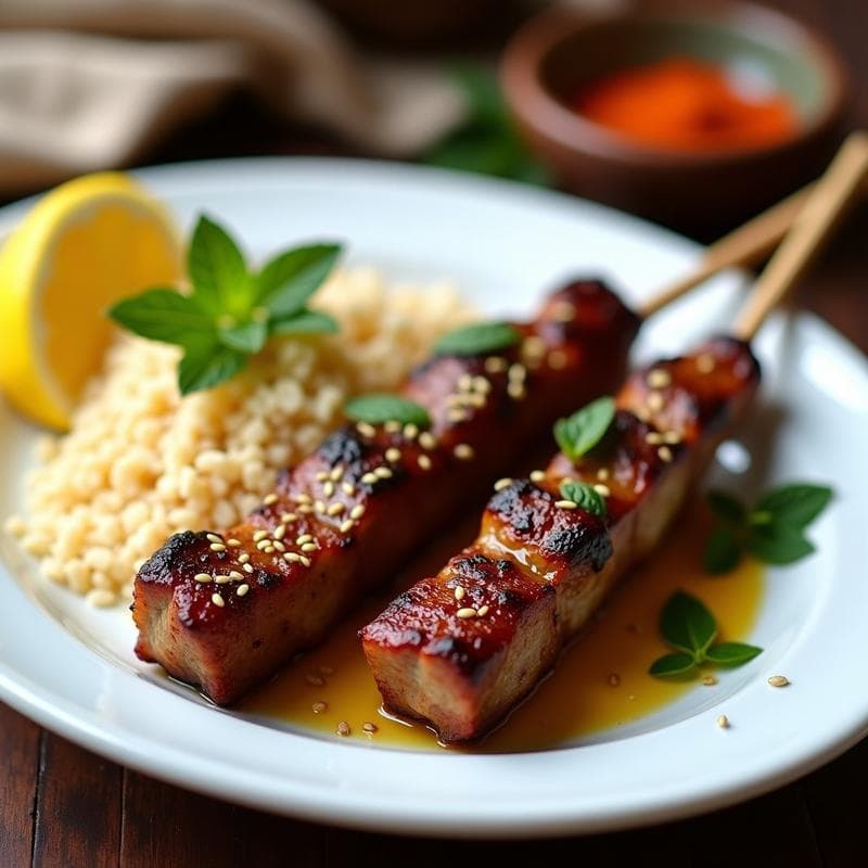 Brochetas de Cordero Marinadas en Yogur y Especias Marroquíes: Receta en Airfryer con Toque Norte African