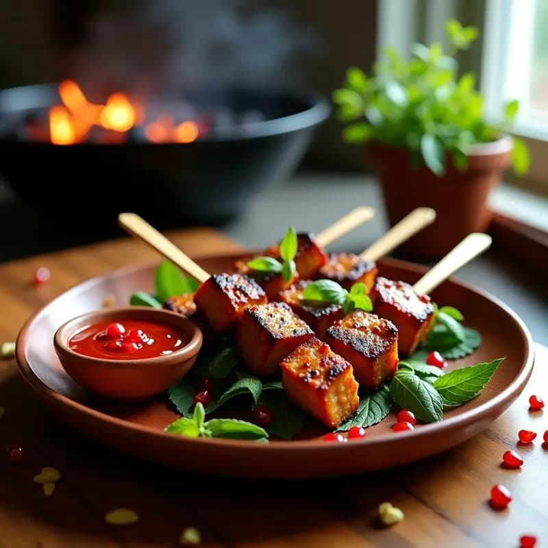 Brochetas de Cordero con Yogur y Mentolados de Granados: Receta Afgana para BBQ