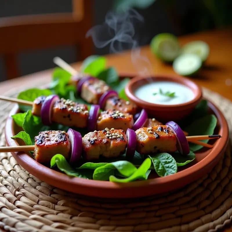 Brochetas de Cordero con Yogur de Mentas: Receta Marocí en Olla Exprés