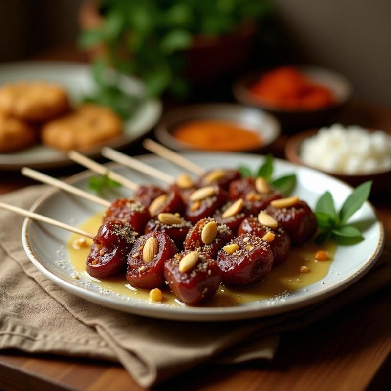 Brochetas de Dátiles Rellenos de Almendra y Coco: Postre Sin Azúcar y Keto en 10 Minutos