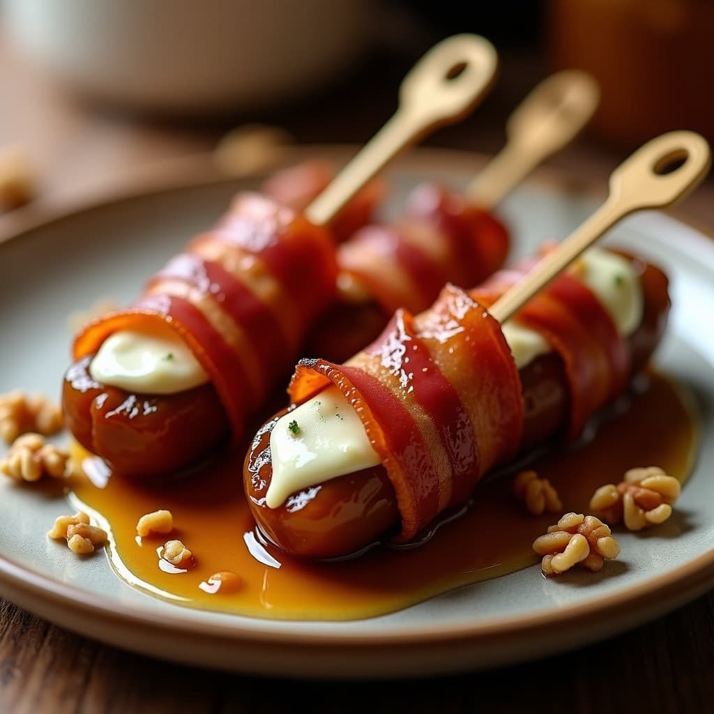 Brochetas de Dátiles Medjool con Bacon y Queso Azul: Receta Dulce-Salada en Airfryer