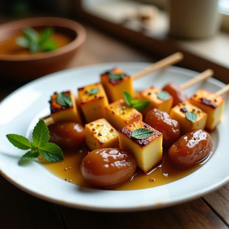 Brochetas de Dátiles y Queso Halloumi a la Plancha: Entrante Salado-Dulce en 10 Minutos