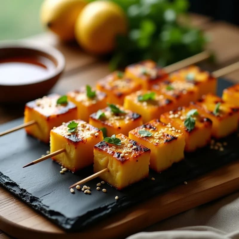 Brochetas de Piña y Tofu Ahumado: Receta Vegana Crujiente en Airfryer