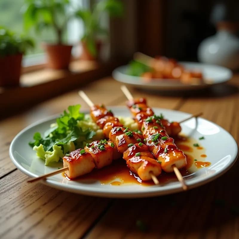 Brochetas de Pollo Teriyaki: Receta en Airfryer Rápida y Jugosa