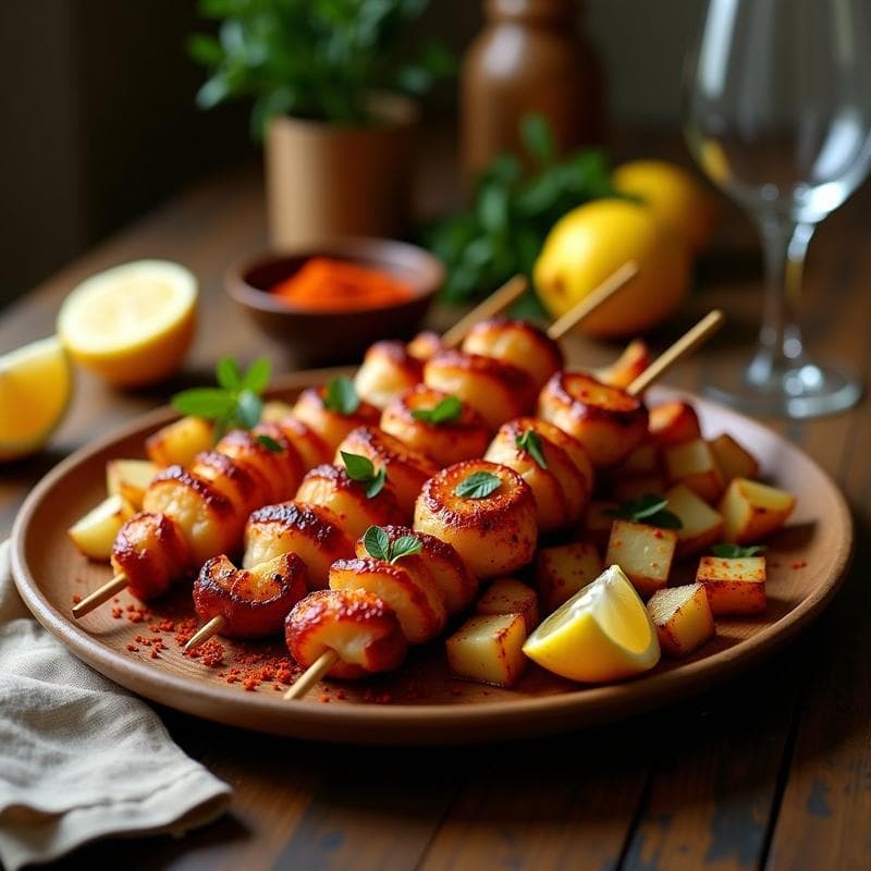 Brochetas de Pulpo a la Gallega en Airfryer: Receta Crujiente y Rápida en 15 Minutos