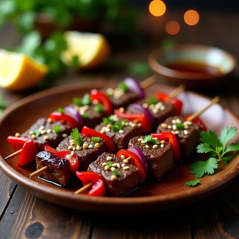 Brochetas de Ternera Marinadas: Receta Ultrajugosas con Jengibre y Soja en 30 Minutos