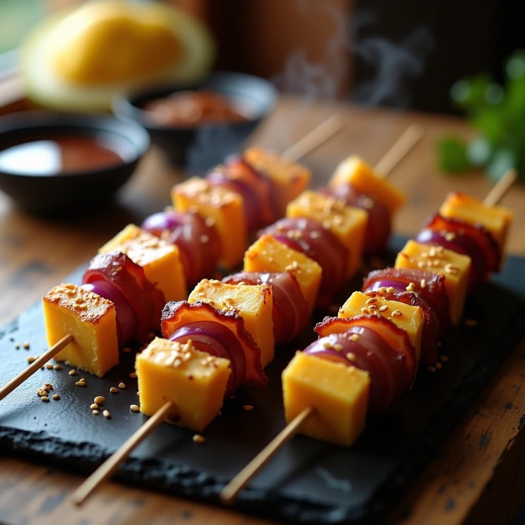 Brochetas de Durian y Bacon: Receta Fusion Asiática en Airfryer con Toque Ahumado