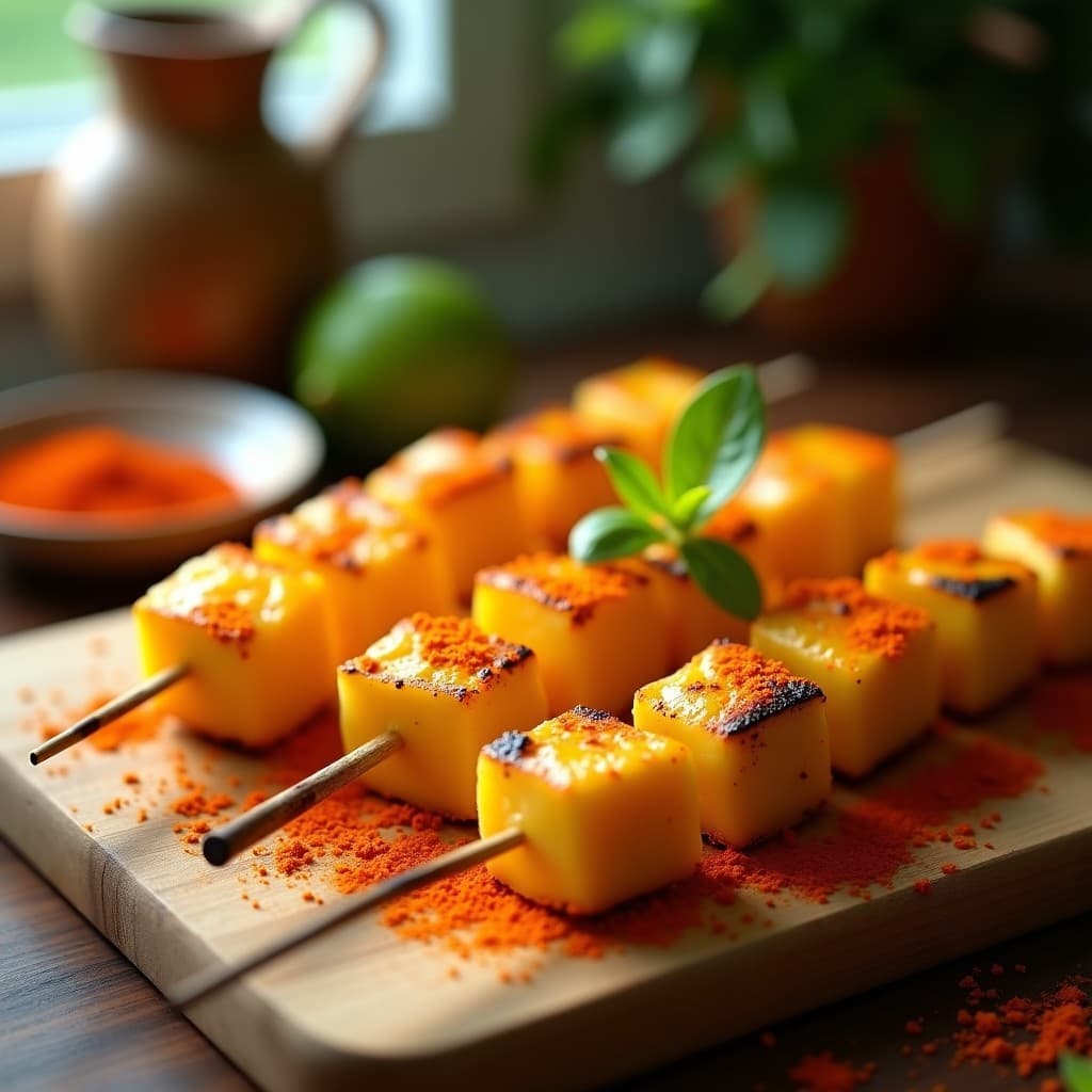 Brochetas de Durian y Polo de Mango con Chile en Polvo: Postre Tailandés Viral en Grill