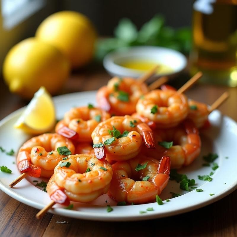Brochetas de Gambas Marinadas en Ajo y Perejil: Receta Portuguesa en Airfryer