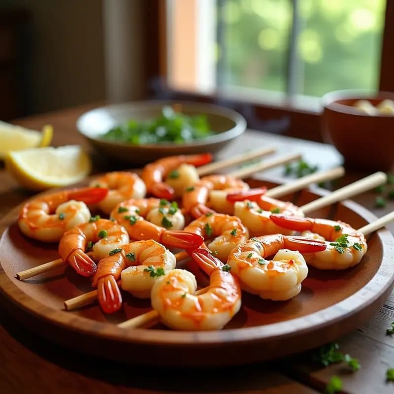 Brochetas de Gambas con Ajo y Perejil: Receta Española en Grill Rápida y Sabrosa