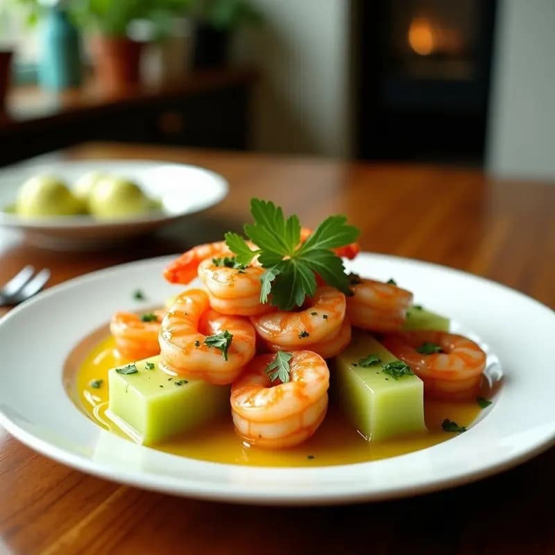 Brochetas de Gambas y Melón con Vinagreta de Limón y Cilantro: Entrante Aragones Veraniego