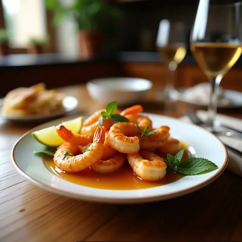 Brochetas de Gambas al Mozo de Mostaza y Miel: Receta Española en Airfryer con Toque Picante