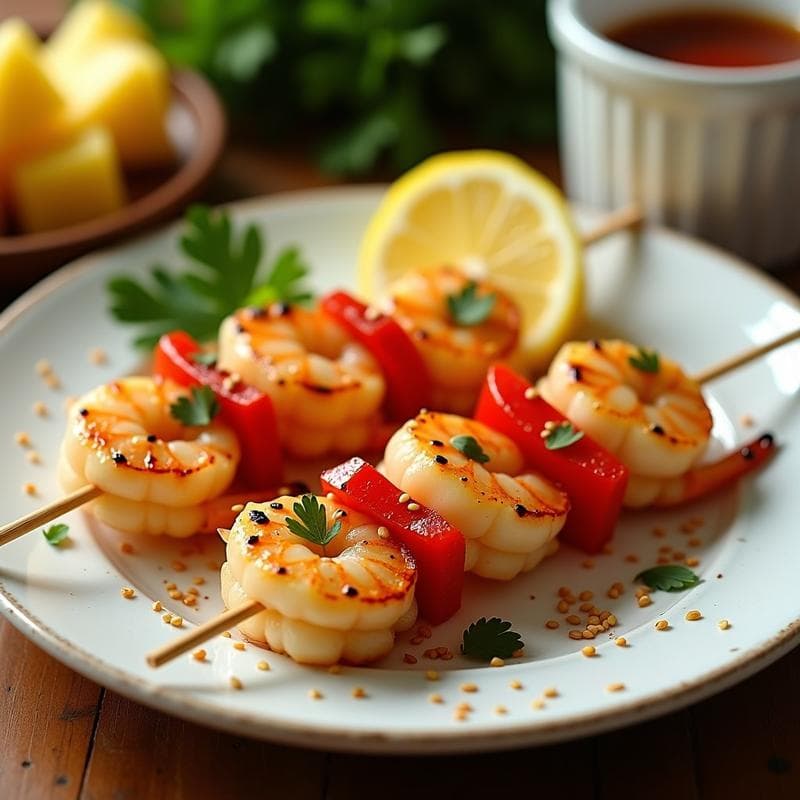 Brochetas de Gambas y Piña: Receta en Airfryer con Sabor Tropical en 12 Minutos