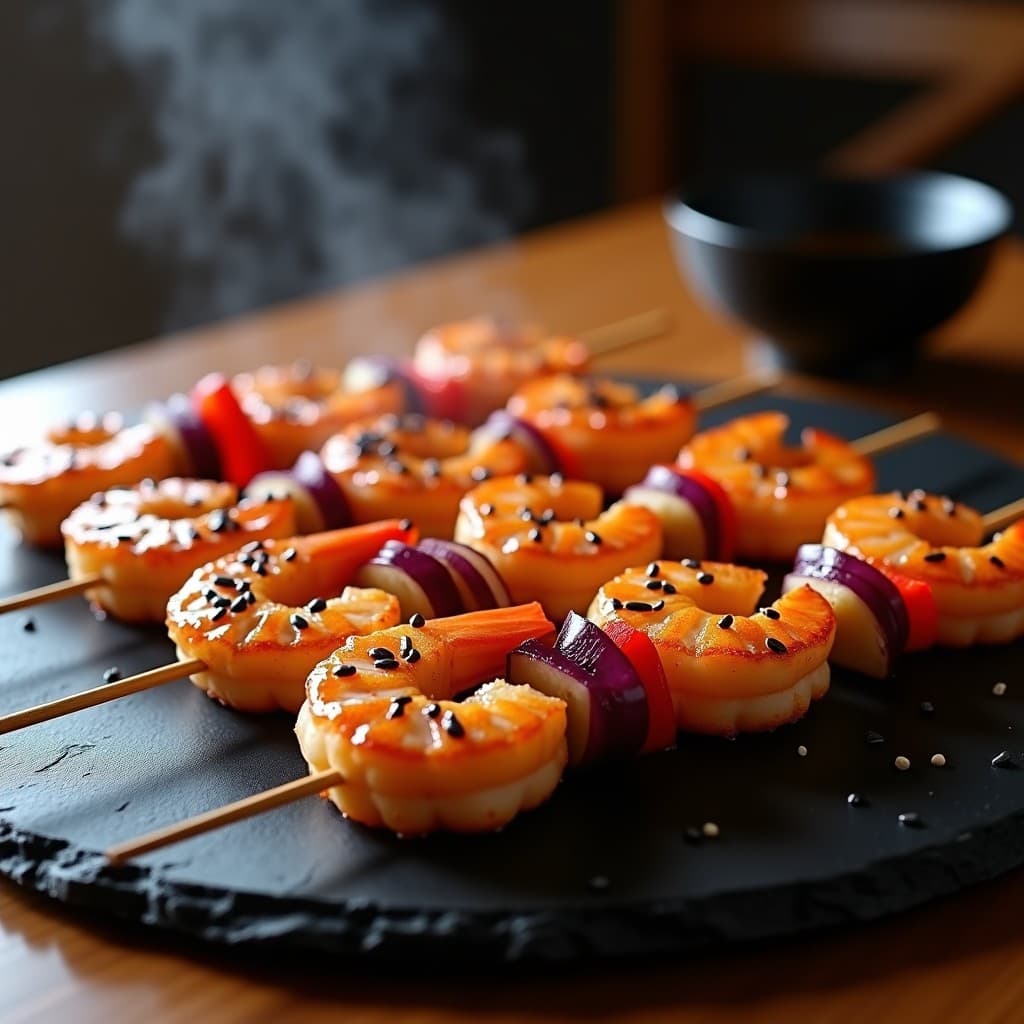 Brochetas de Gamberones Marinados en Miso y Miel: Receta Japonesa en Airfryer Alta en Proteína