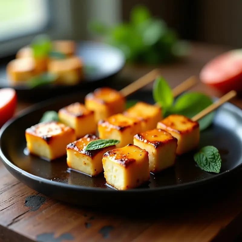 Brochetas de Guayaba y Queso Halloumi con Miel de Agave: Receta Árabe en Grill
