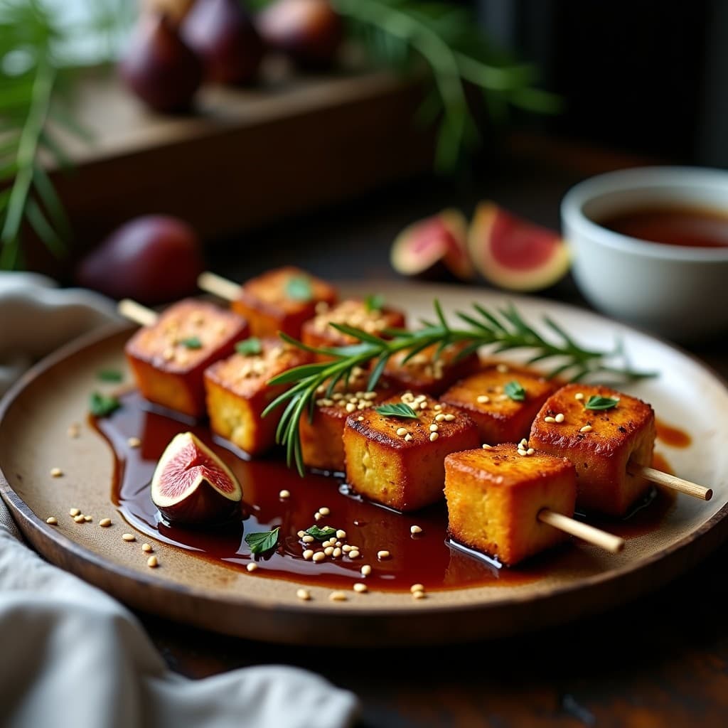 Brochetas de halloumi y higo con glaseado de balsámico: Receta chipriota en airfryer sin aceite